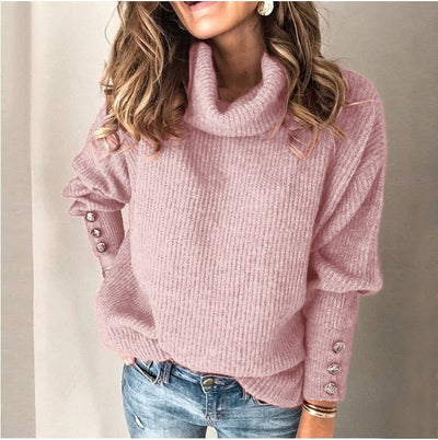 Stilvoller Strickpullover mit Knöpfen für Damen | Ideal für den Winter