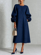 Anavise - Elegantes Midikleid – Marineblau
