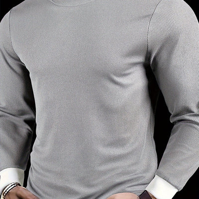 Geripptes Herren Sweatshirt aus Baumwolle mit Rundhalsausschnitt | Sportlich-Elegant