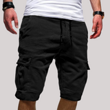 Anton | Herren Cargo Shorts mit Kordelzug und Taschen – Schwarz