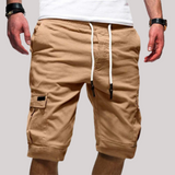 Anton | Herren Cargo Shorts mit Kordelzug und Taschen – Khaki