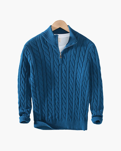 Herren Strickpullover Half-Zip Casual