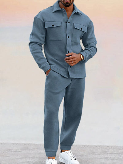 Herren Lässiges Modernes Zwei Teile Outfit Satz | Langarm
