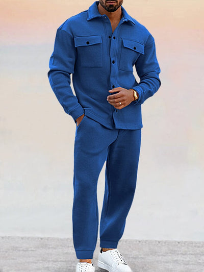 Herren Lässiges Modernes Zwei Teile Outfit Satz | Langarm
