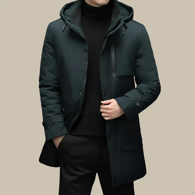 Langer wasserdichter eleganter Winterparka für Herren