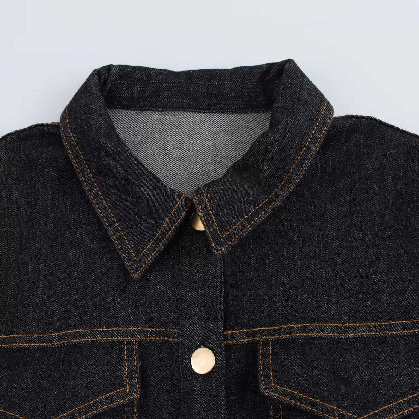 Langes Jeans Hemdblusenkleid mit Knopfleiste und langen Ärmeln für Damen