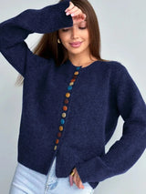 Emma | Damen Cardigan stilvoll elegant dekorativ gefertigt – Marineblau