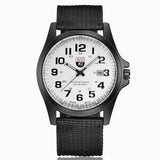 Herren Militär Stil Braune Armbanduhr – Robuste Taktische Lederuhr – Schwarz