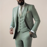 Florian | Herren Frühlings Dreiteiliger Anzug Set – Salbeigrün