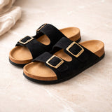 Sandalen Damen | Verstellbare Passform & Komfort-Fußbett – Schwarz