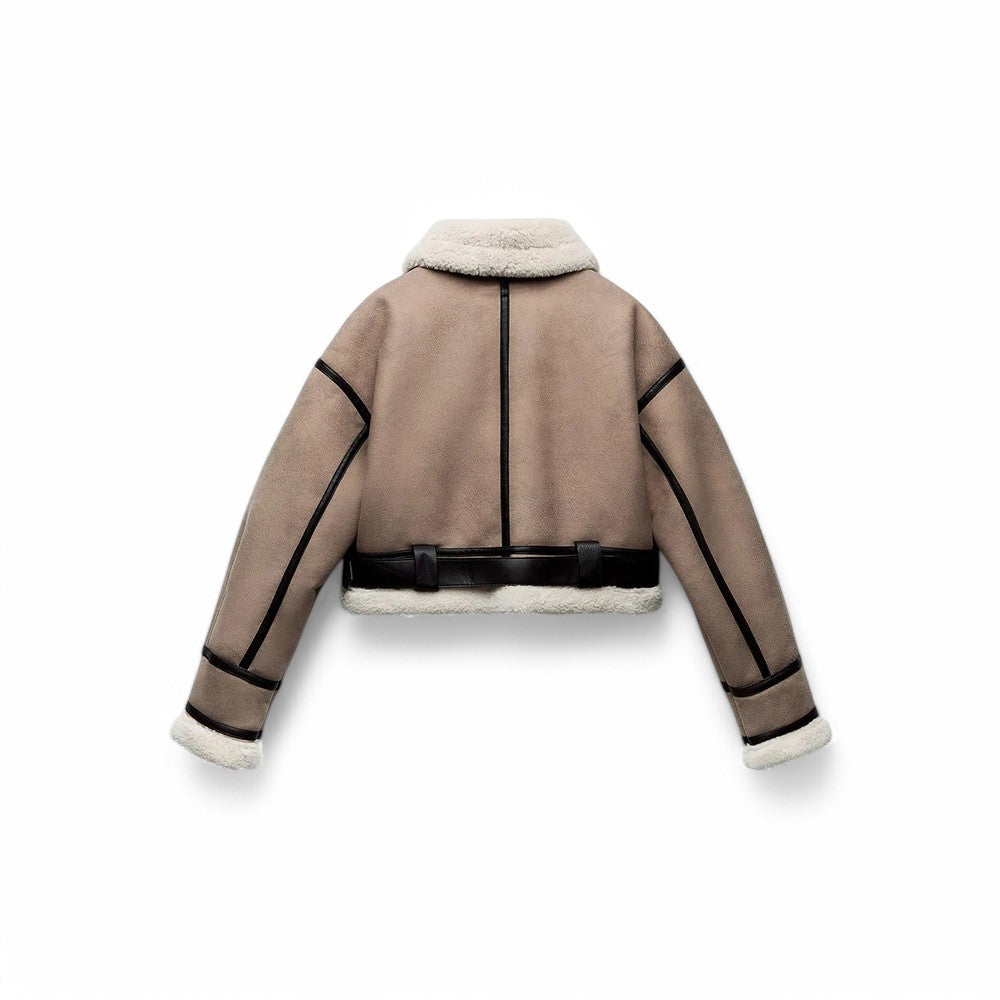 Nora | Kunstleder Pelz Jacke