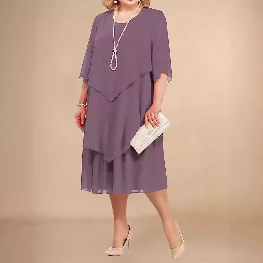 Roswitha® | Elegantes Chiffonkleid mit Lagenlook