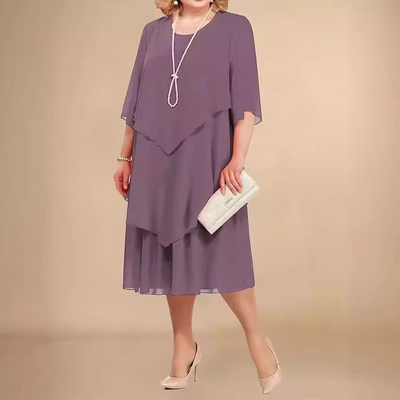 Roswitha® | Elegantes Chiffonkleid mit Lagenlook