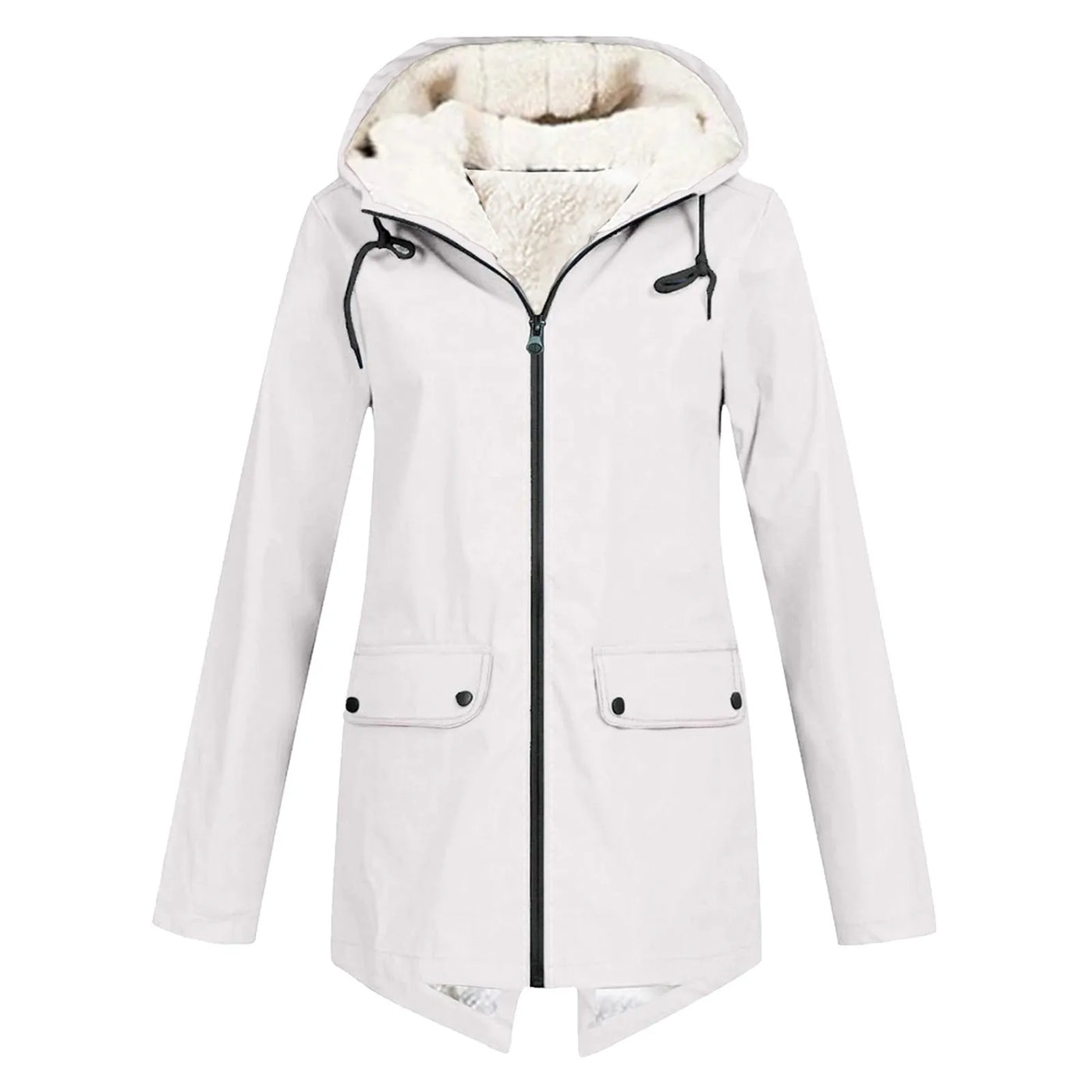 Sherpa-gefütterte Zip-Up-Jacke mit Kapuze für Frauen