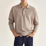 Peter | Herren Freizeit-Poloshirt mit langen Ärmeln – Khaki