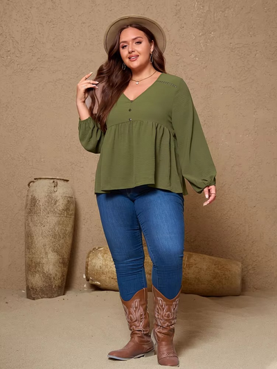 Roswitha® | Elegante Bluse mit V-Ausschnitt