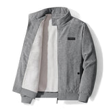 Leon | Herren Cordjacke mit warmem Fleecefutter – Grau