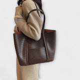 Kaelen - Vintage Schultertasche – DUNKEL BRAUN
