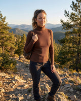 Victoria | Leichter Und Feingerippter Damen-Rollkragenpullover – Dunkelbraun