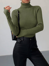 Victoria | Leichter Und Feingerippter Damen-Rollkragenpullover – Grün