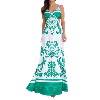 Erlin - Sexy V-Ausschnitt Sommerkleid mit Spaghetti-Trägern