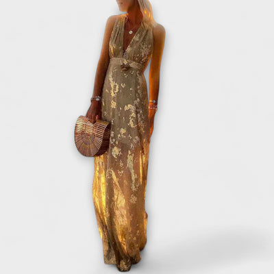 V-Ausschnitt Kleid mit Glitzerverzierungen