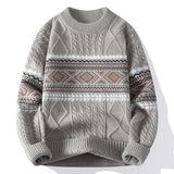 Elena | Stylischer Herren-Strickpullover nordisch & warm – Kaki