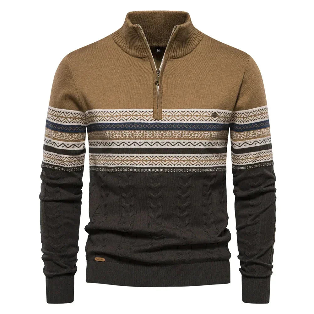 Xyruz | Fair-Isle-Pullover mit halbem Reißverschluss