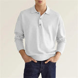 Peter | Herren Freizeit-Poloshirt mit langen Ärmeln – Weiß