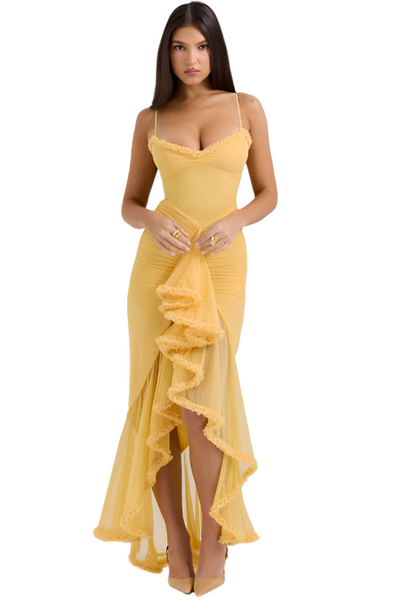 Maxikleid Für Hochzeitsgäste Mit Rüschen Für Damen