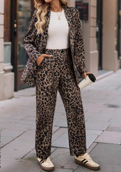 Fay - Elegantes Ensemble mit Leopardendruck