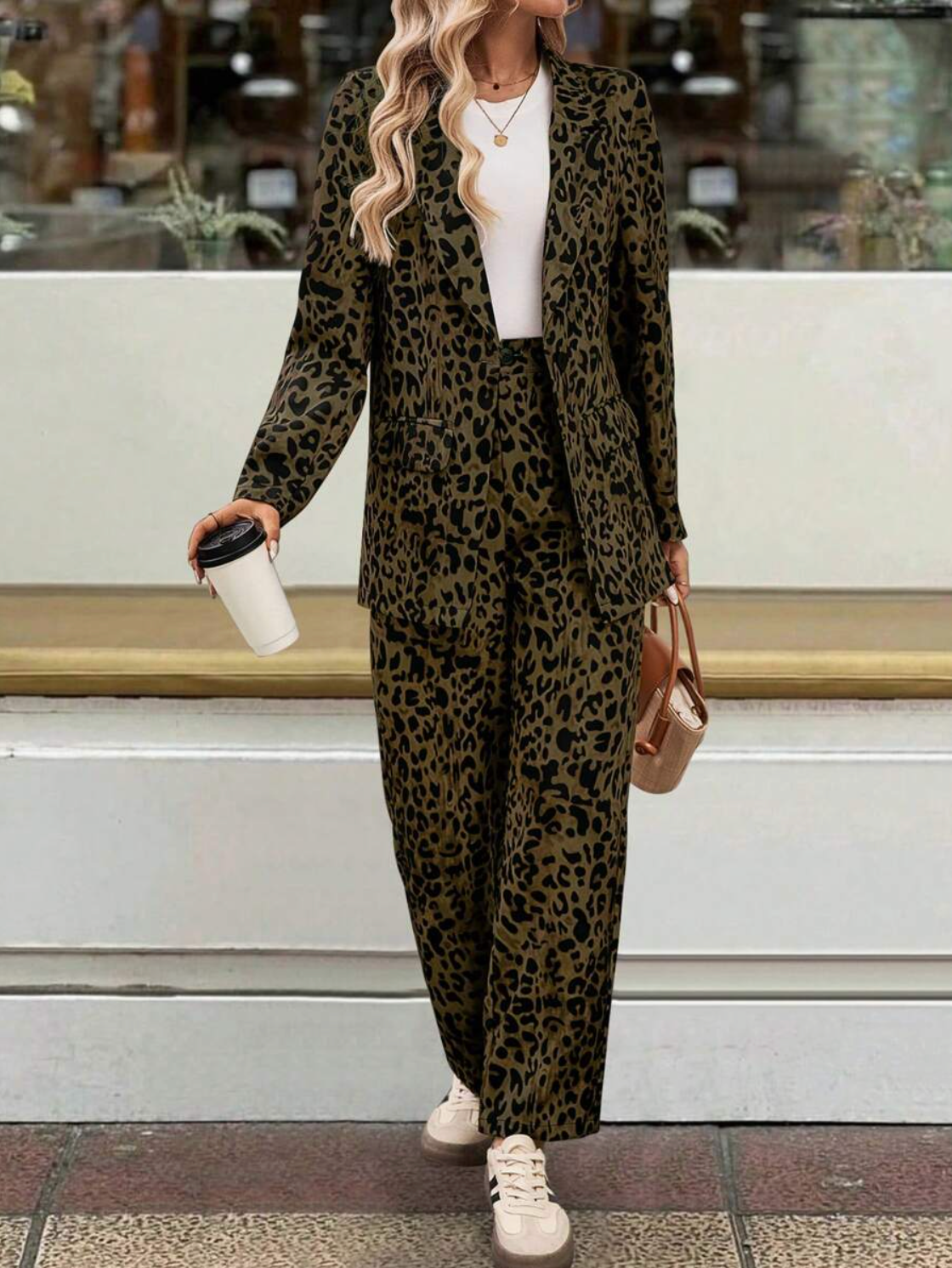 Fay - Elegantes Ensemble mit Leopardendruck