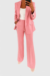 Yvonne | Damen Maßgeschneiderter Blazer Hosen Set – Rosa