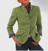 LUCIE™ / ELEGANTE STRUKTURIERTE STRICKJACKE – Grün