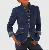 LUCIE™ / ELEGANTE STRUKTURIERTE STRICKJACKE – Blau