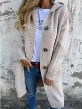 VIOLA™ | LANGER STRICKJACKE – Beige
