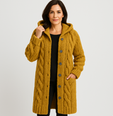 Mia | Stilvoller Damen Strickmantel zeitlos klassisch – Gelb