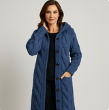 Mia | Stilvoller Damen Strickmantel zeitlos klassisch – Blau