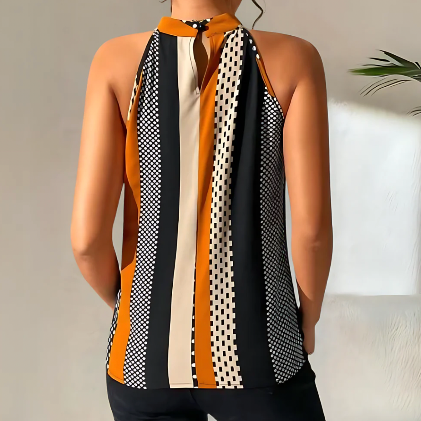 Neckholder Top Mit Punkten Für Damen | Lässig