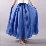 Lena | Luftiger Leinenrock Damen für sommerliche Outfits – Blau