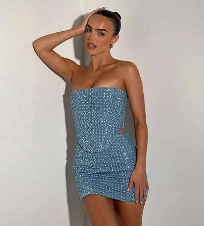 Darlene | Glitzer-Denim-Set