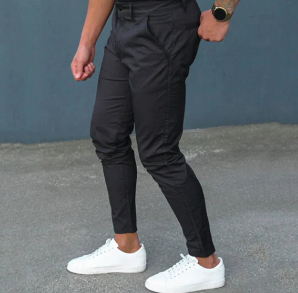 Schwarze Hose – Lässige, dehnbare Skinny-Chino-Hose für Männer