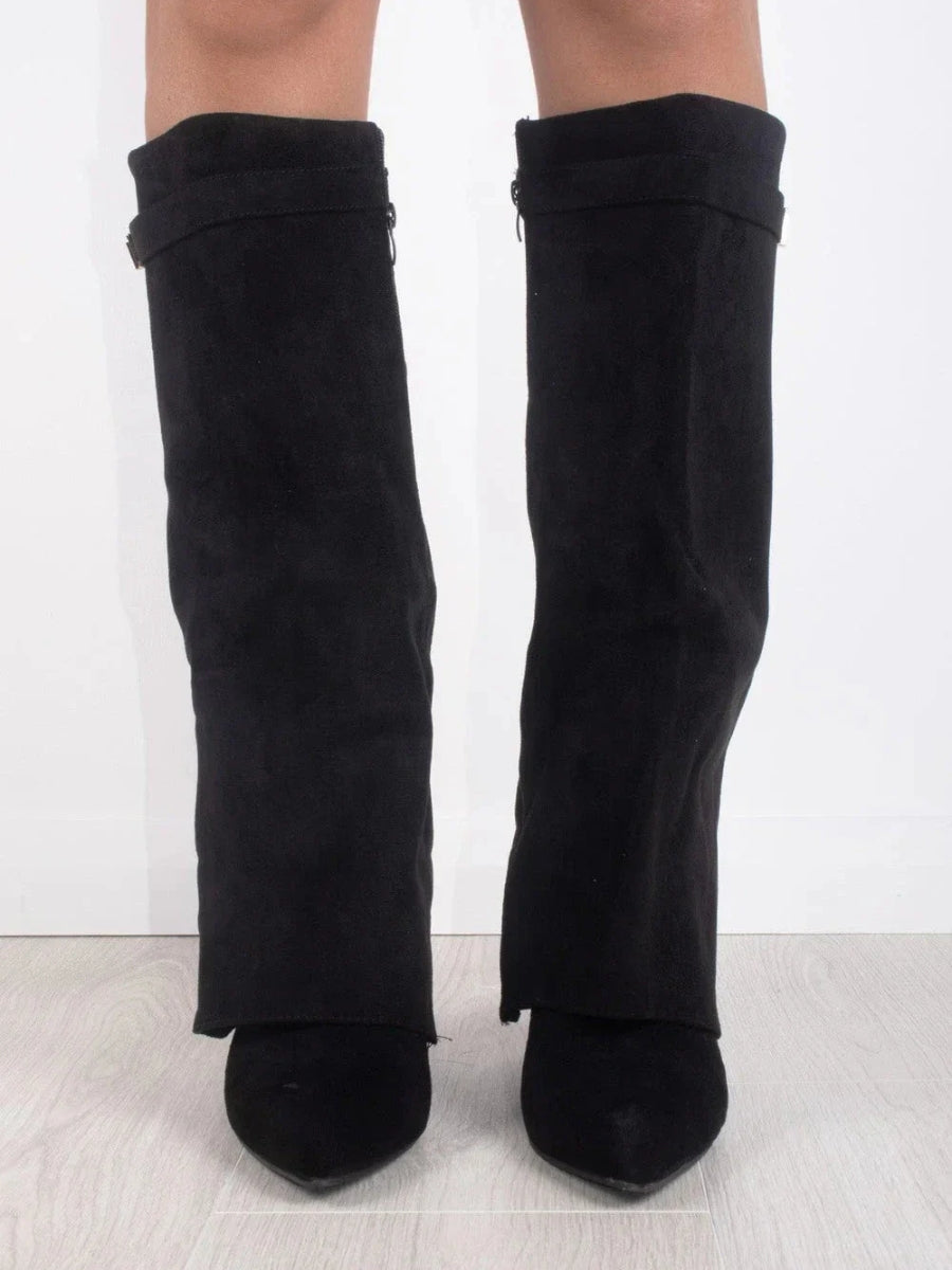Schwarze Stiefel Damen mit Eleganten Goldakzenten