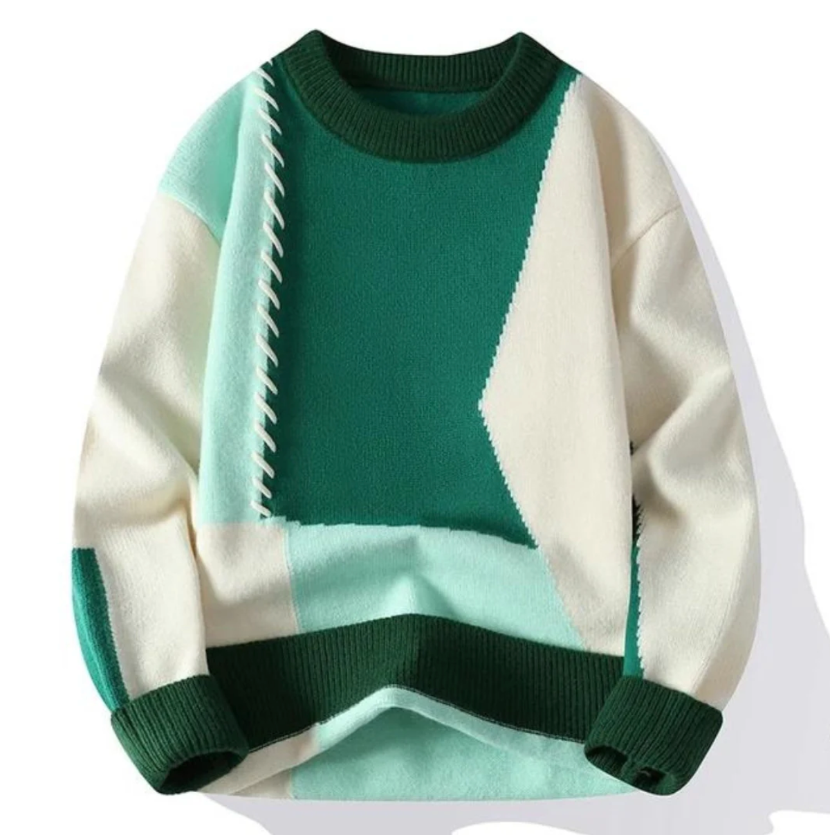 Moderner Patch-Strickpullover für Männer