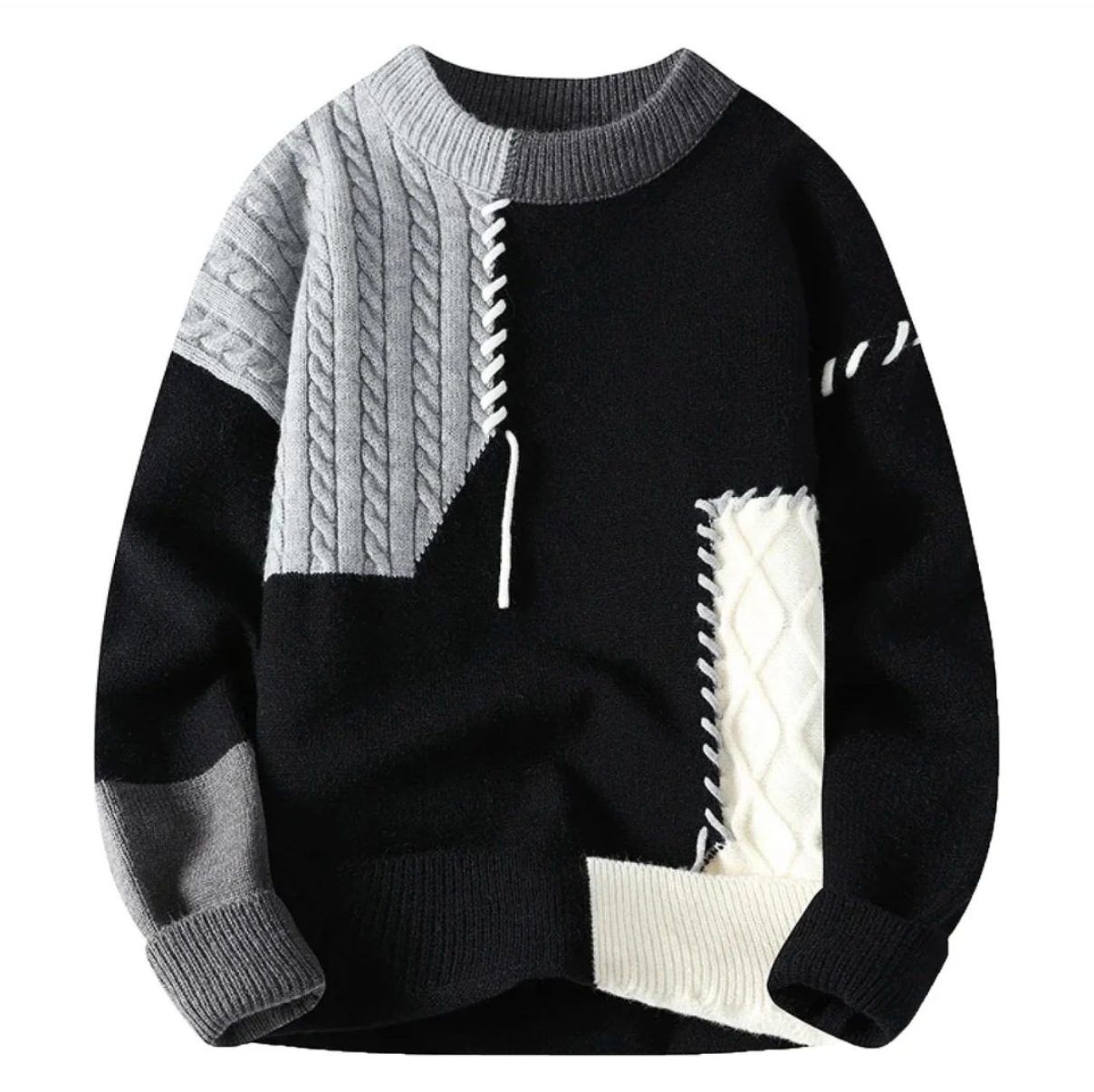 Moderner Patch-Strickpullover für Männer