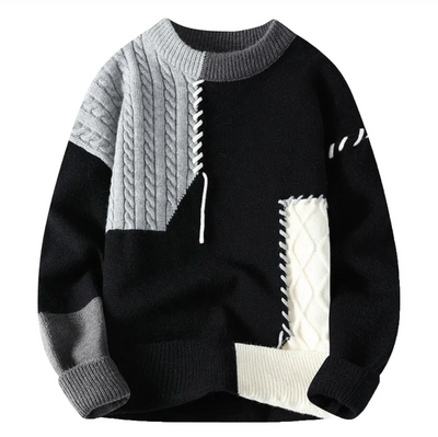 Moderner Patch-Strickpullover für Männer