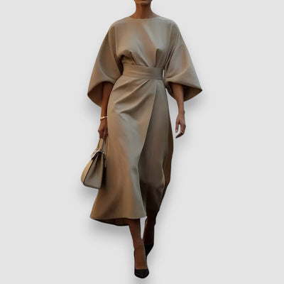 Celeste | Stilvolles Kleid mit Laternenärmeln und Gürtel