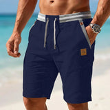 Herren Shorts mit Kordelzug und Taschen – Marineblau