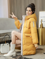 Damen Parka mit warmem Innenfutter – Gelb