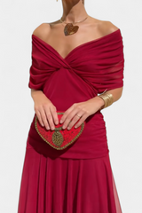 Isabella | Modisches Blumenkleid für Damen – Rot